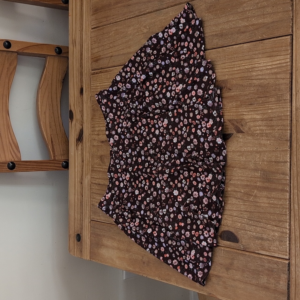 Beautees Girls Brown Floral Print Skirt, Size XL/16